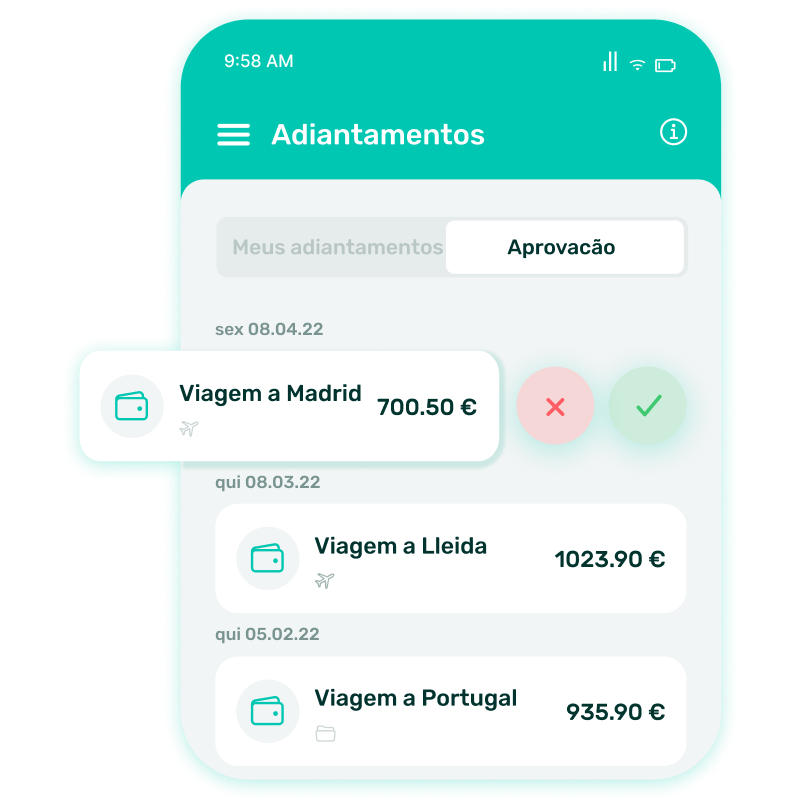 Aprovação de adiantamentos