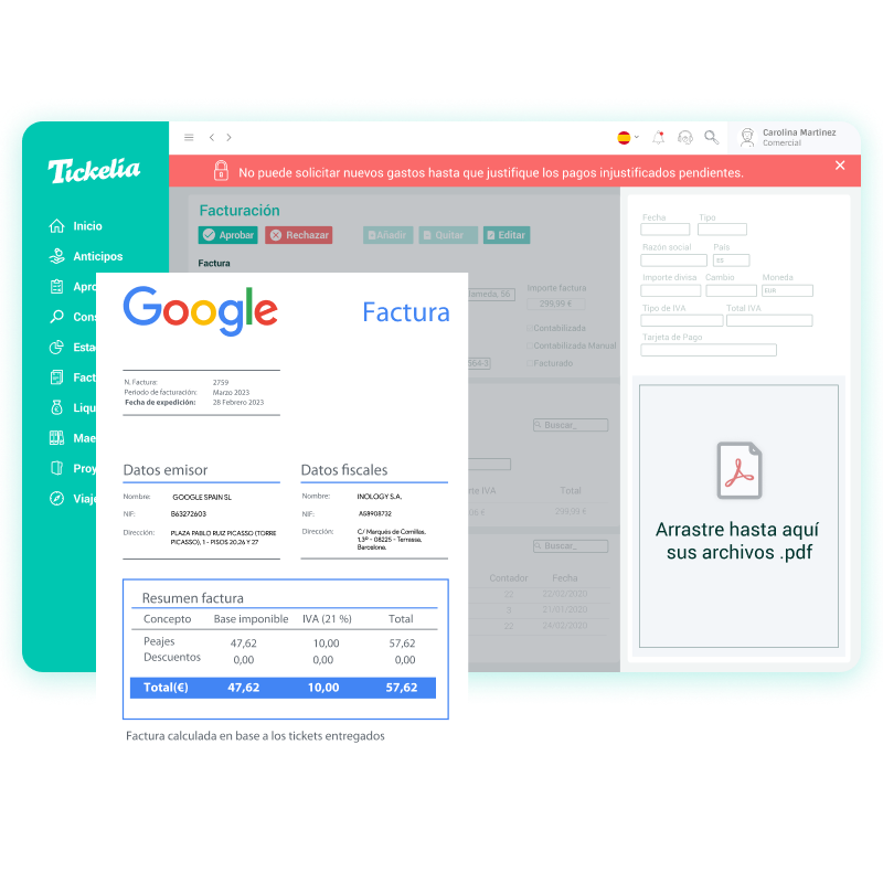 - Purchases and subscriptions Gestión de facturas